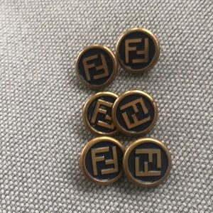 Authentic Fendi buttons (6) Vintage 1970/80s?? - 3/4” diameter rare find